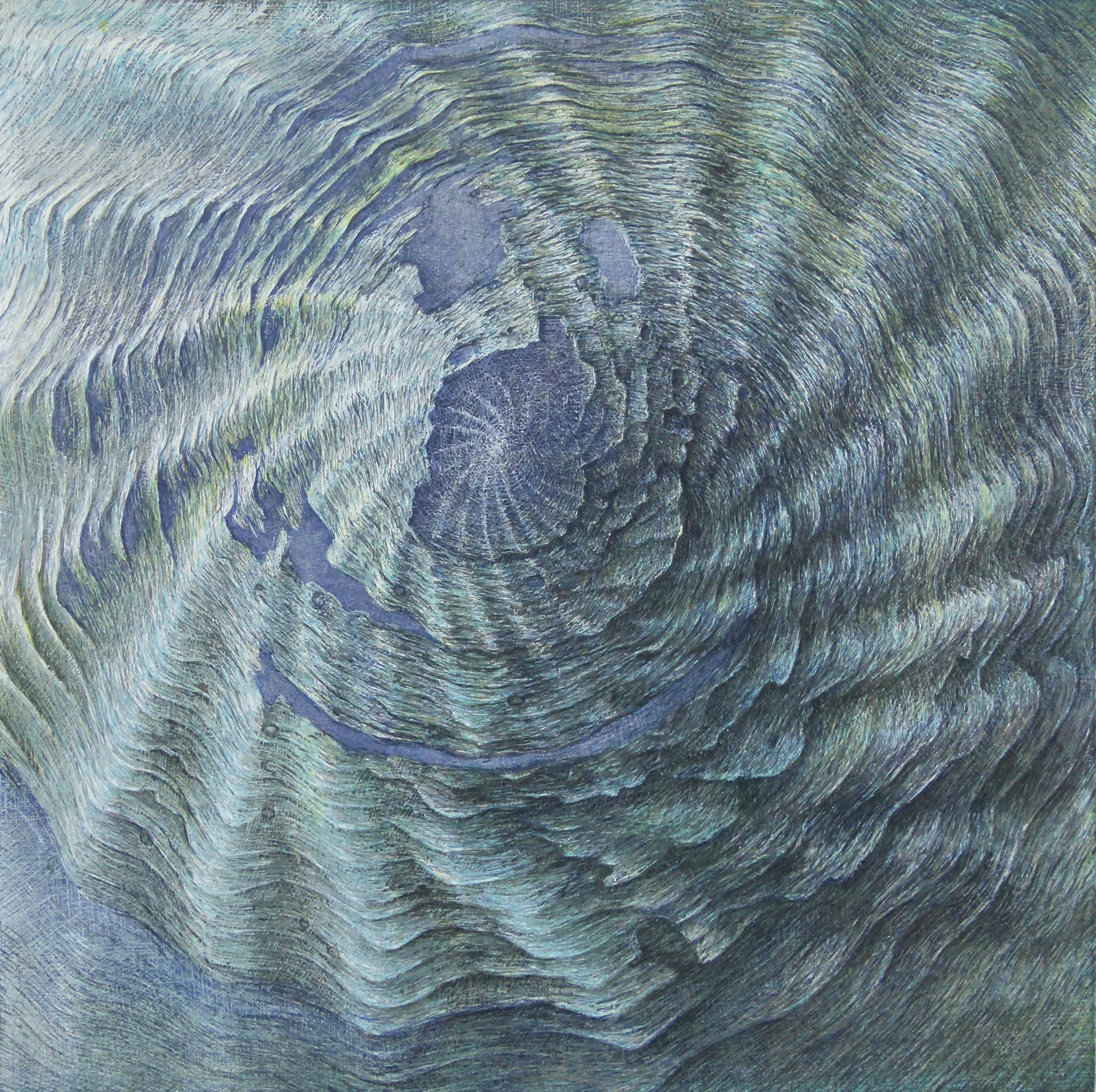 Atlantis 3 (Element Luft), Farbholzschnitt 2017