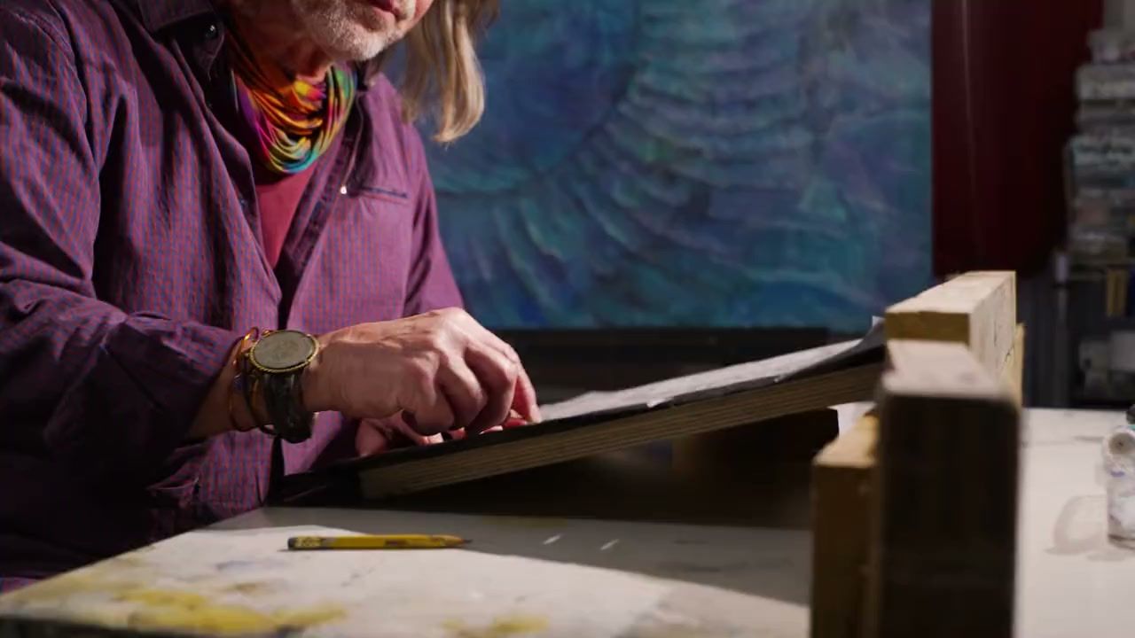 Olaf Hoppe bei der Arbeit im Atelier